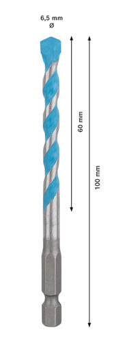 Broca Expert Hex-9 Multiconstruction Ø6.5 X 60 X 100mm Bosch