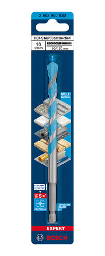 Broca Expert Hex-9 Multiconstruction Ø10 X 90 X 150mm Bosch