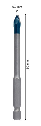 Broca para Porcelanato Expert Hexagonal Ø6 X 90mm Bosch