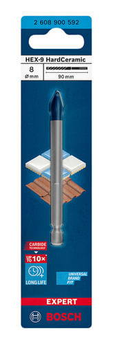 Broca para Porcelanato Expert Hexagonal Ø8 X 90mm Bosch