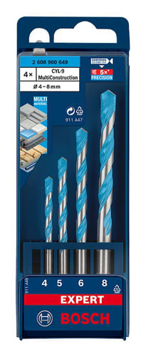 Kit de Brocas Multi Cyl-9 Expert Ø4/05/06/08mm Bosch