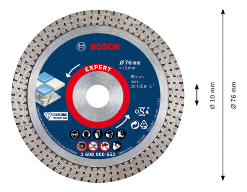 Disco Diamantado 76mm Expert For Hard Ceramic Bosch