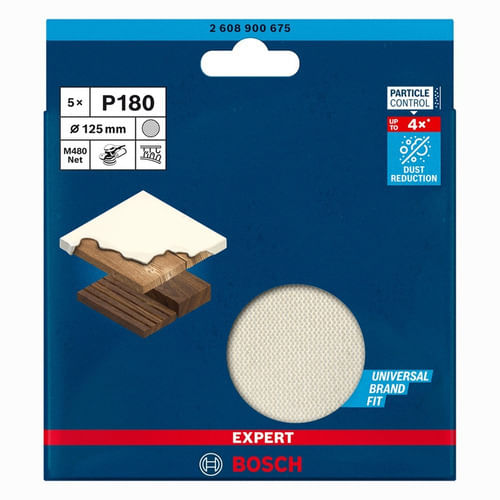 Disco de Lixa Expert 125mm G180 M480 5 Peças Bosch
