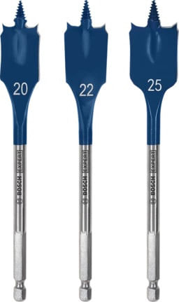 Kit Broca Chata Encaixe Hexagonal Ø20/22/25 1/4 Speed Bosch