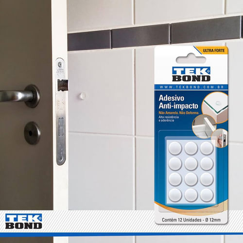Adesivo Anti-impacto Rendondo - 12mm 12 Unidades Tekbond