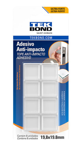 Adesivo Anti-impacto Quadrado - 19.8 Mm 8 Unidades Tekbond