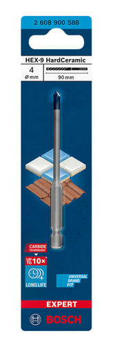 BROCA PARA PORCELANATO EXPERT HEXAGONAL Ø4 X 90MM BOSCH
