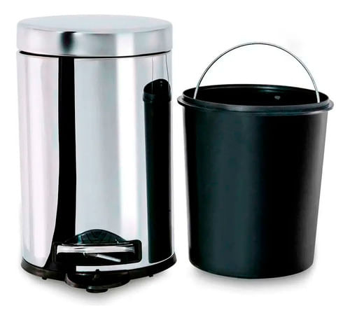 Lixeira Redonda 12 Litros 41x25cm Inox Polido Brinox