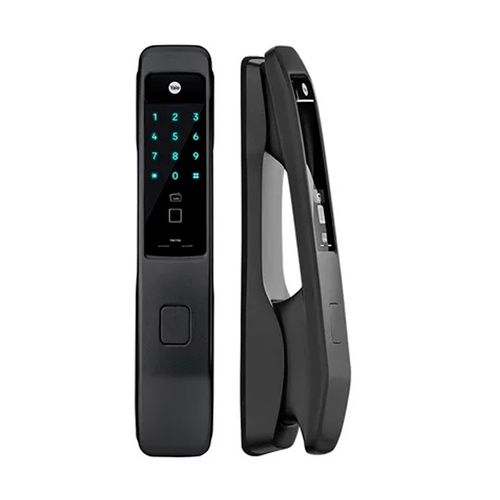 Combo Fechadura Digital Ymi 70a Push Pull Trinco Reversível Yale