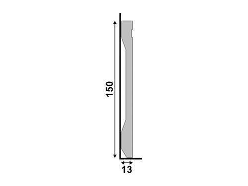 Rodapé de Poliestireno Lev152 Branco 150mm X 2400mm Santa Luzia
