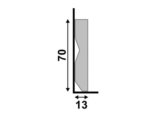 Rodapé de Poliestireno Lev72 Branco 70mm X 2400mm Santa Luzia