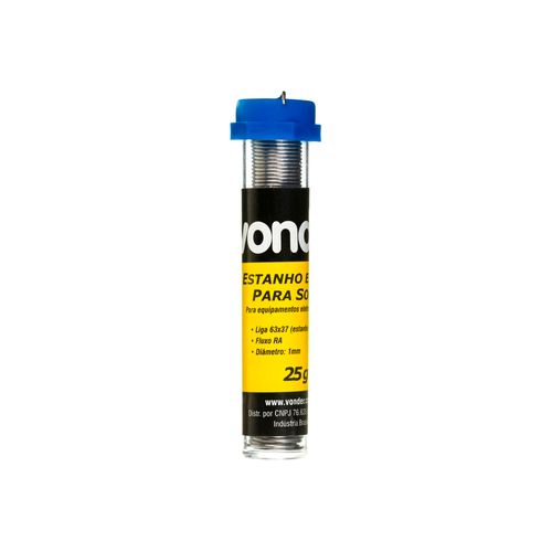 Estanho em Fio com Fluxo 1,0mm 63x37 com 25g Vonder