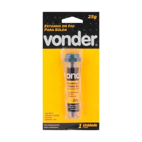 Estanho em Fio com Fluxo 1,0mm 63x37 com 25g Vonder