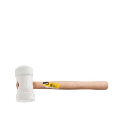 Martelo de Borracha 60mm Cabo em Madeira Branco Vonder