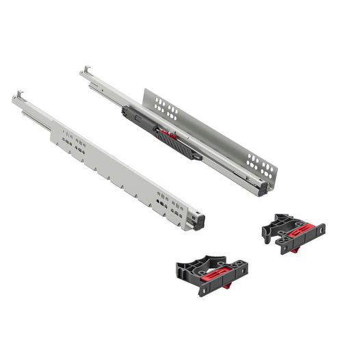 Corrediça Invisível 55cm Dt130 30kg com Amortecedor Extração Total Hafele