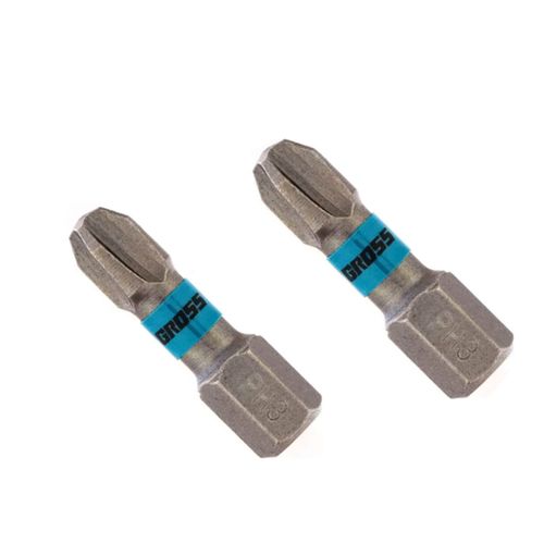 Bits de Torção para Ferramentas de Impacto Ph 3 X 25mm com 2 Peças 1147655 Gross