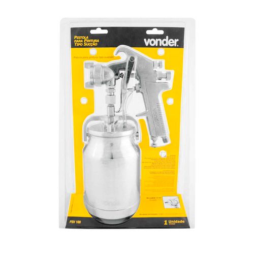 Pistola para Pintura com Caneca em Alumínio Tipo Sucção Psv 100 Vonder