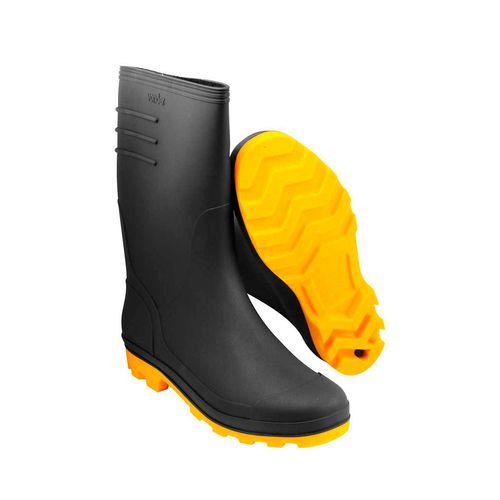Bota de Pvc Preta com Solado Amarelo Nº41 Cano Médio Vonder