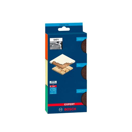 Jogo de Esponja Abrasiva Expert S471 3 Peças Bosch