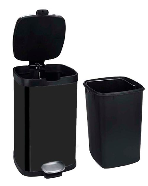 Lixeira Pedal e Balde Frame 6l 290x220x292mm Preta Brinox