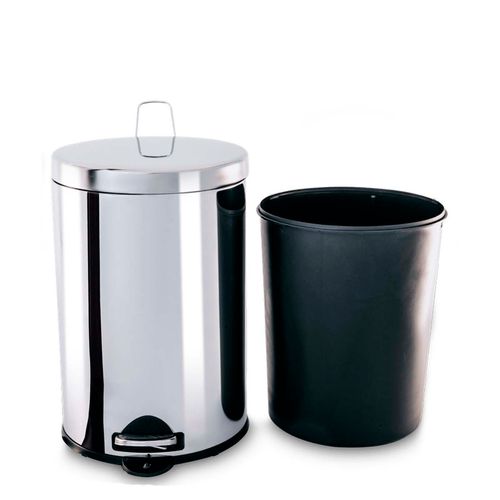 Lixeira Redonda 5 Litros 30x20cm Inox Polido Brinox