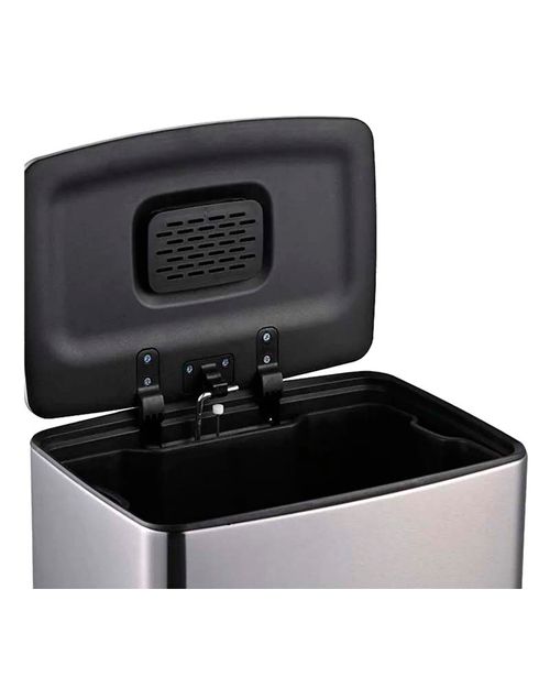 Lixeira Plana Retangular 70x38x33cm 40 Litros Inox Escovado Brinox