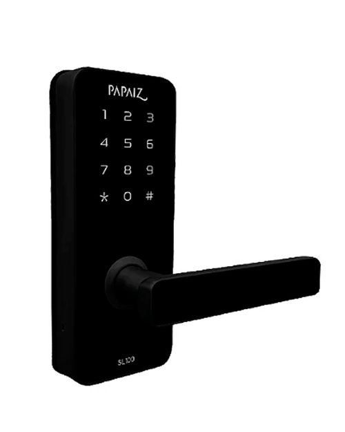 Fechadura Digital Smart Lock Embutida Preta Sl100 Papaiz
