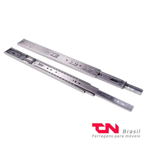 Corrediça Telescópica 40cm com Amortecedor Tn H45 40kg Inox Fgv/tn