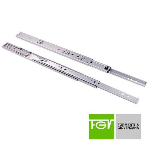 Corrediça Telescópica 55cm com Amortecedor Tt35 25kg Zinco Acetinado Fgv/tn
