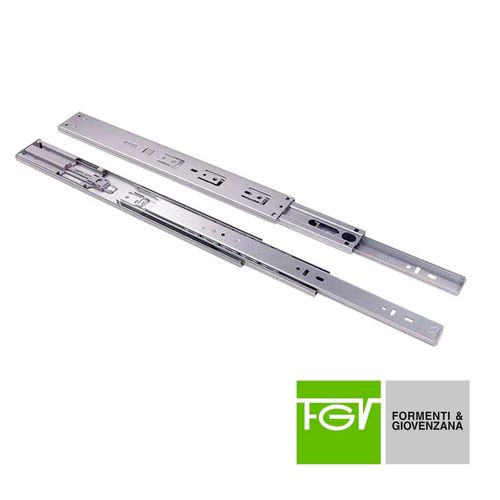Corrediça Telescópica 40cm com Amortecedor Tt44 35kg Zinco Acetinado Fgv/tn