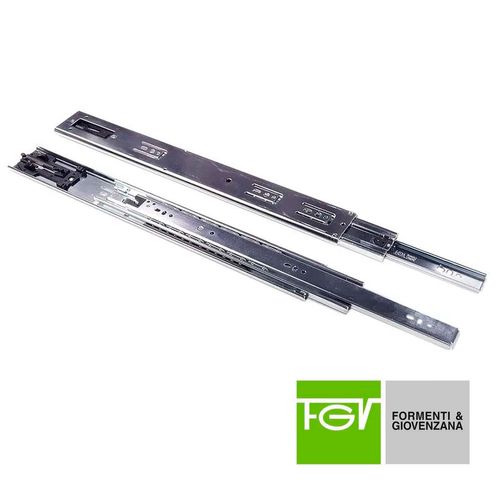 Corrediça Telescópica 40cm Self-close Tt50 65kg Zincada Fgv/tn
