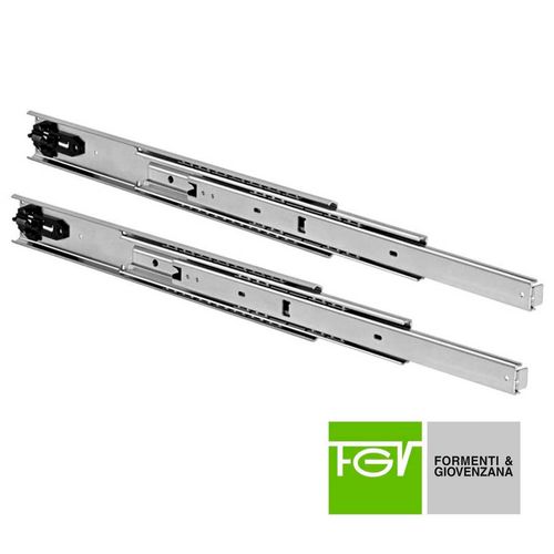 Corrediça Telescópica 60cm Self-close Tt58 100kg Zincada Fgv/tn