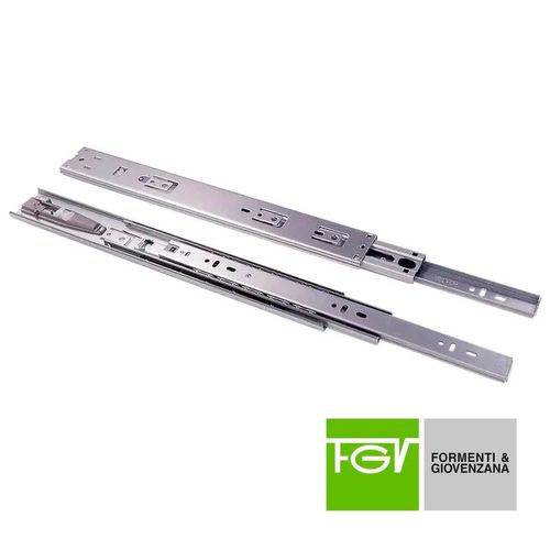 Corrediça Telescópica Tt45 50cm Abertura com Toque 45kg Zinco Acetinado Fgv/tn
