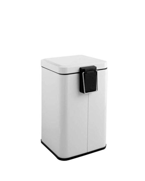 Lixeira Retangular 20 Litros Inox Branca Vonder