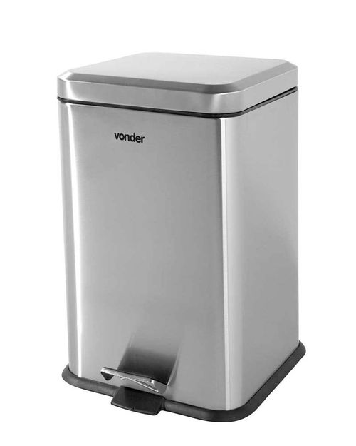 Lixeira Retangular 20 Litros Inox Vonder