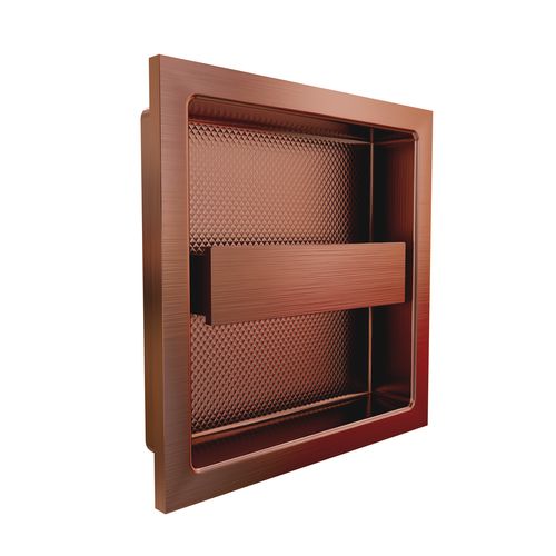 Puxador Livorno de Embutir 98x98mm Rosê Escovado Zen