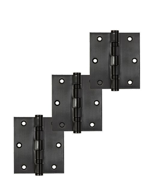 Dobradiça 3.½ X 3 Inox Preto 3 Unidades Unica