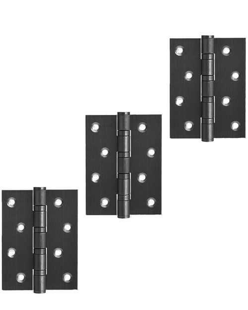 Dobradiça 4 X 3 Inox Preto 3 Unidades Unica
