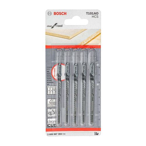 LÂMINA PARA SERRA TICO TICO MADEIRA T101AO C/5 PEÇAS BOSCH