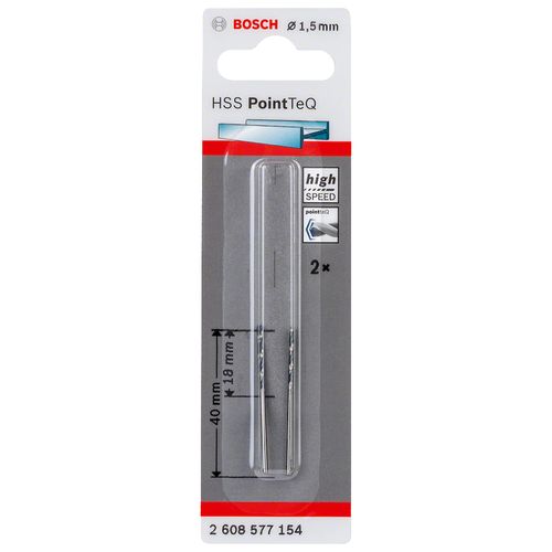 BROCA PARA METAL HSS-POINT TEQ 1.5MM 2 PEÇAS BOSCH