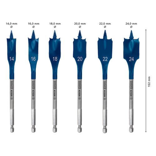 Kit 6 Brocas Expert Self Cut Speed 14 a 24mm X 152mm