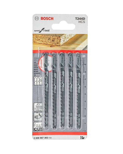 LÂMINA PARA SERRA TICO TICO MADEIRA T244D C/5 PEÇAS BOSCH