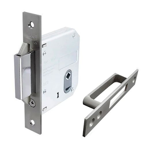 Fechadura Banheiro Bico Duplo Hook 55mm Cromo Acetinado La Fonte