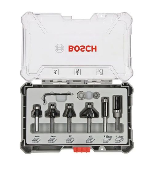 JOGO DE FRESA DE REPARO E CONTORNO 6 PEÇAS BOSCH