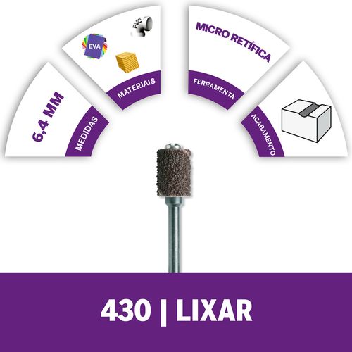 HASTE PARA LIXAR 6.4MM GRÃO GROSSO DREMEL