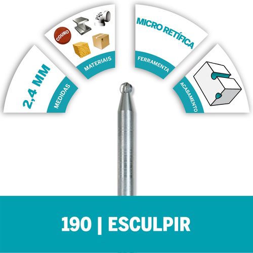 Escariador 190 Esfer 3/32" Dremel