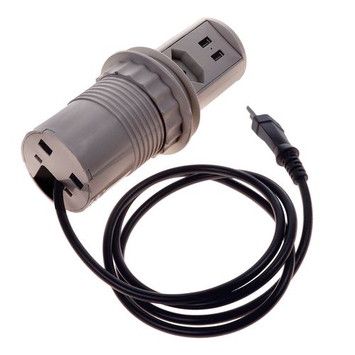 TORRE MANUAL 10A 1 TOMADAS 2 USB CINZA QTMOV