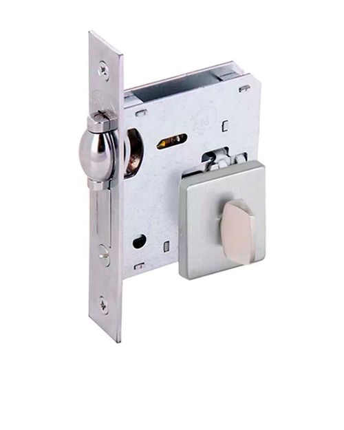 Fechadura Banheiro 45mm Rolete 4150 Quadrada Escovada Arouca