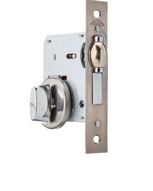 Fechadura Banheiro 45mm Rolete 4150 Redonda Escovada Arouca