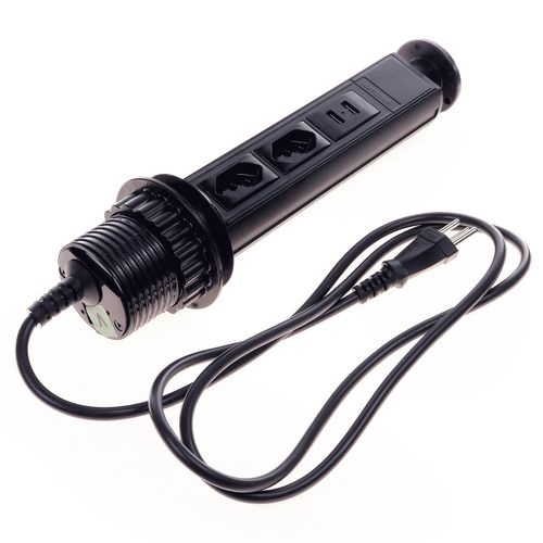 Torre Manual 10a 2 Tomadas 2 Usb Preto Qtmov
